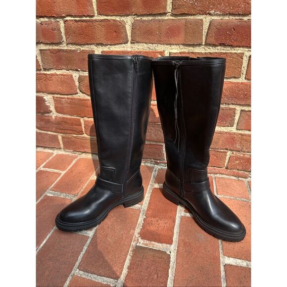 Ann Taylor Loft $200 black Tall Biker Boots womens size 7 NEW - Picture 4 of 10